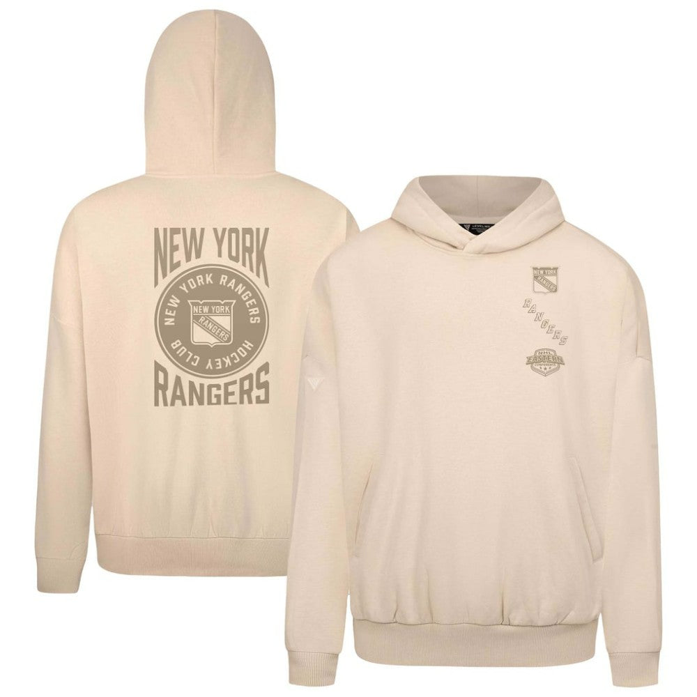 New York Rangers Levelwear Contact Stamp Pullover Hoodie - Cream | US 202116537