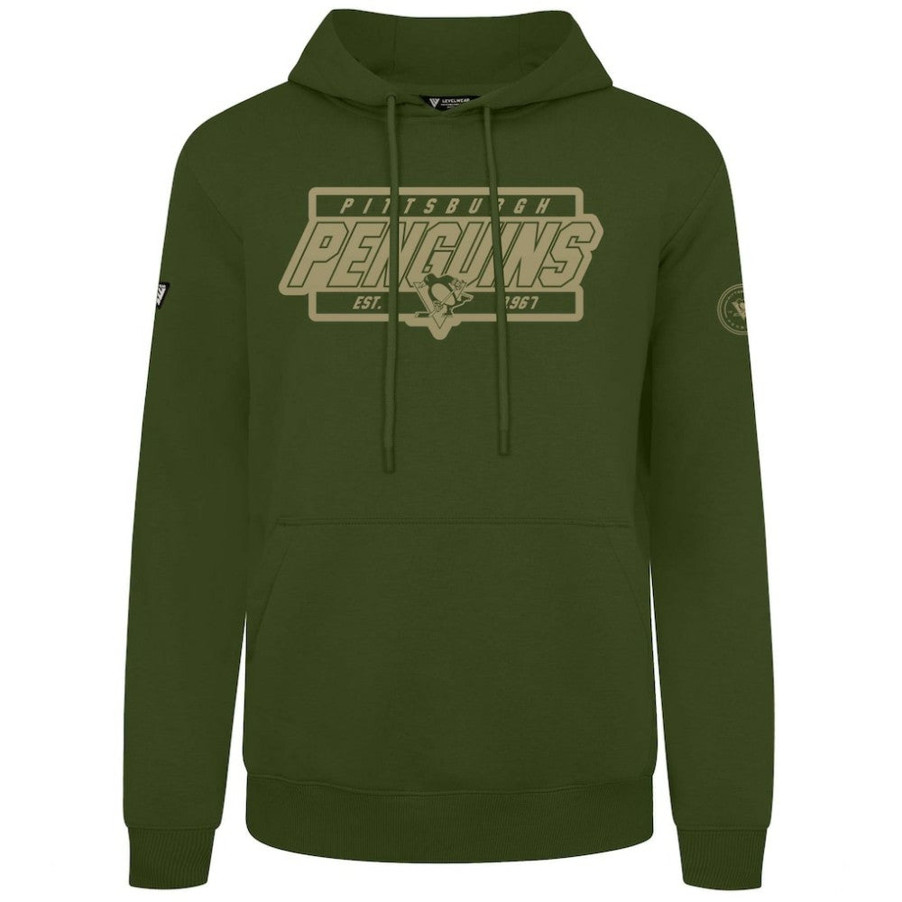 Pittsburgh Penguins Levelwear Podium Pullover Hoodie - Olive | US 202116572