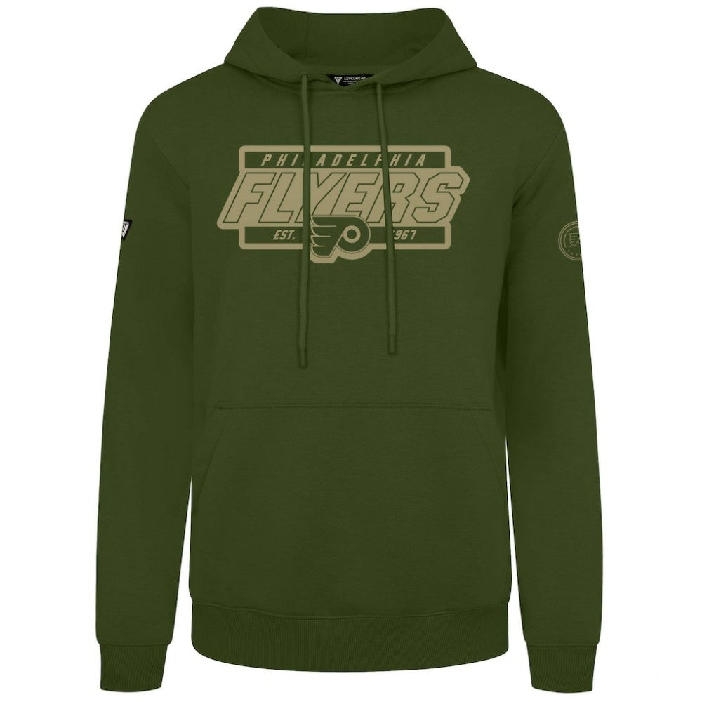 Philadelphia Flyers Levelwear Podium Pullover Hoodie - Olive | US 202116574