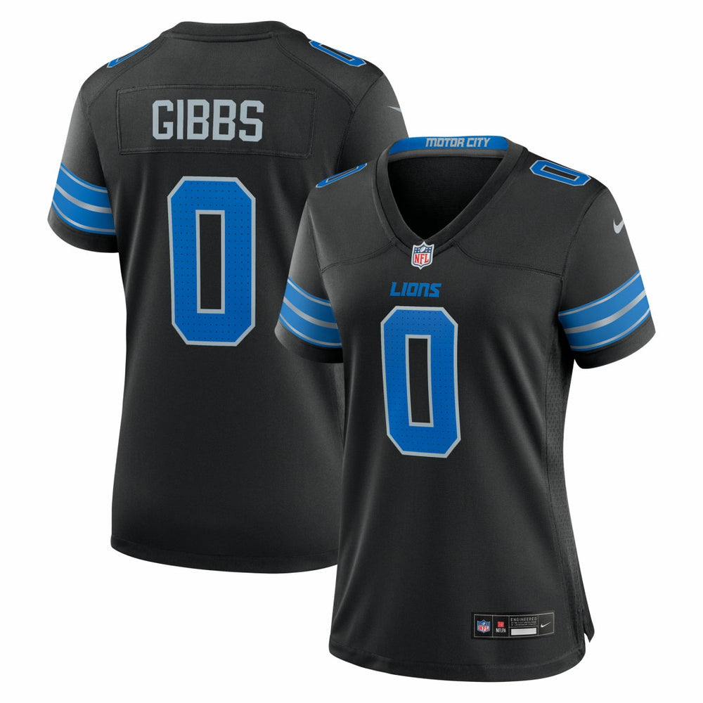 Jahmyr Gibbs Detroit Lions Women's 2nd Alternate Game Player Jersey - Black Jerseys