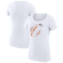 Denver Broncos G-III 4Her by Carl Banks Women's Super-Slim Fit Lightweight Subtle Football T-Shirt - White T-shirts