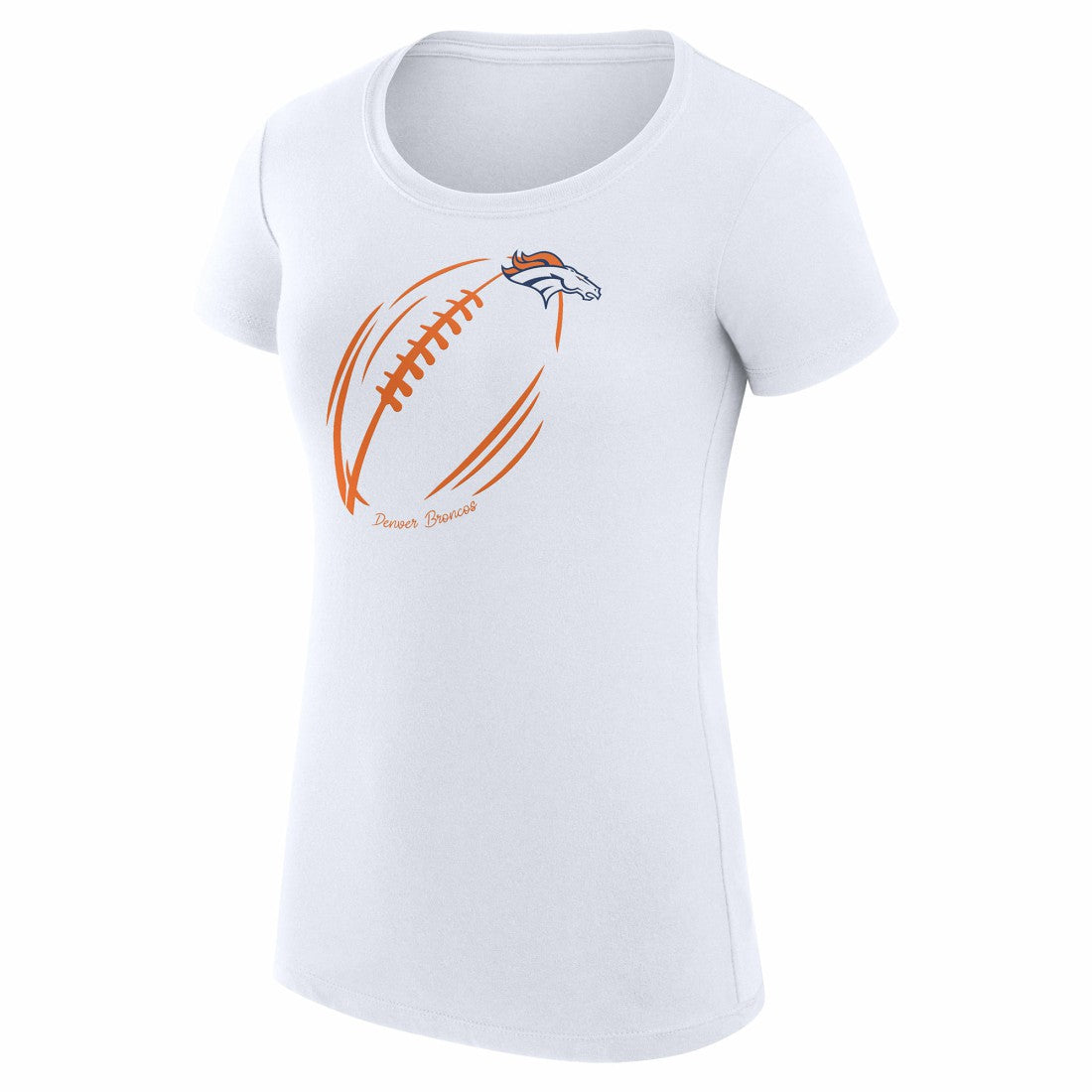 Denver Broncos G-III 4Her by Carl Banks Women's Super-Slim Fit Lightweight Subtle Football T-Shirt - White T-shirts