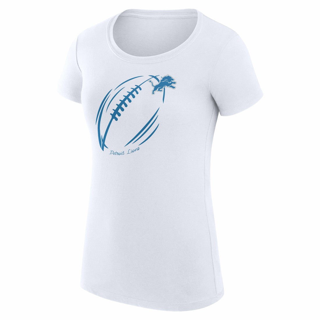 Detroit Lions G-III 4Her by Carl Banks Women's Super-Slim Fit Lightweight Subtle Football T-Shirt - White T-shirts