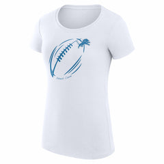 Detroit Lions G-III 4Her by Carl Banks Women's Super-Slim Fit Lightweight Subtle Football T-Shirt - White T-shirts