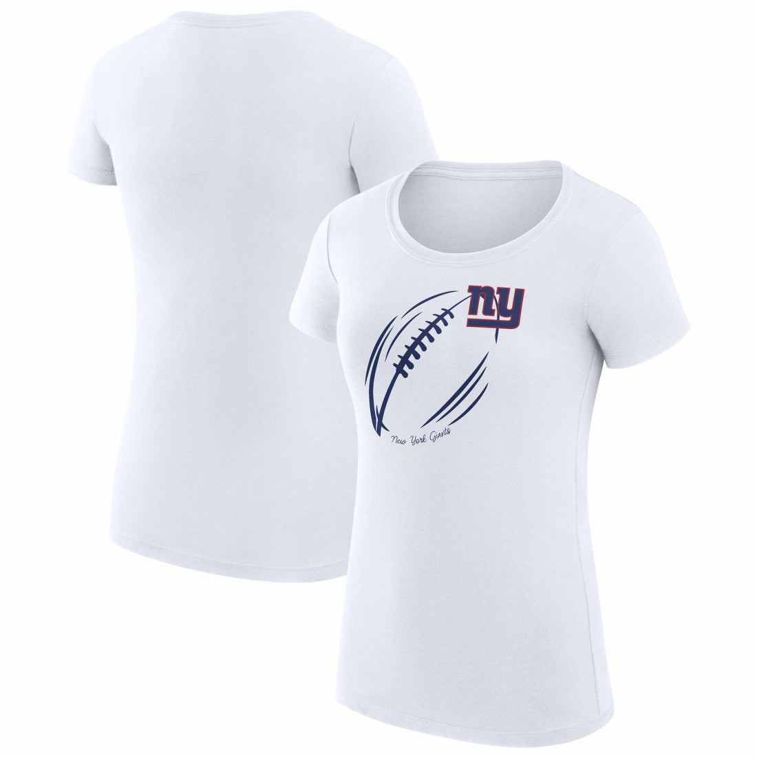 New York Giants G-III 4Her by Carl Banks Women's Super-Slim Fit Lightweight Subtle Football T-Shirt - White T-shirts