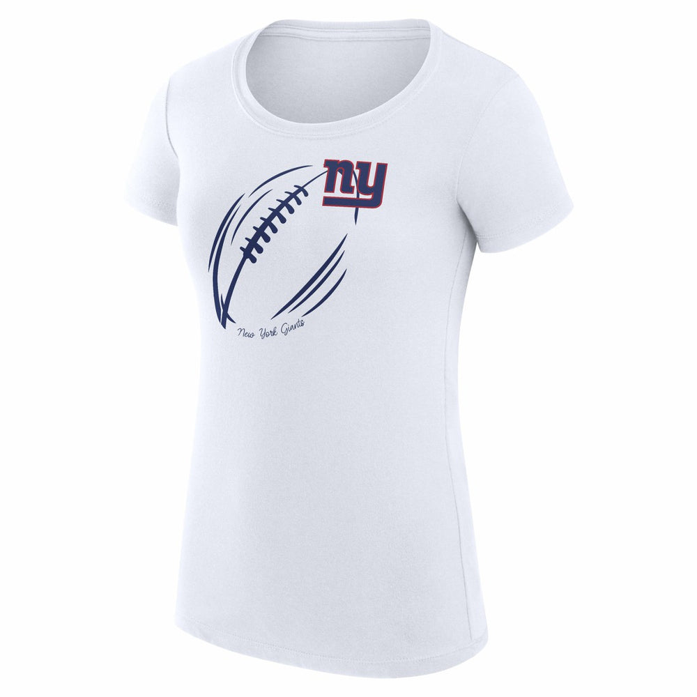 New York Giants G-III 4Her by Carl Banks Women's Super-Slim Fit Lightweight Subtle Football T-Shirt - White T-shirts