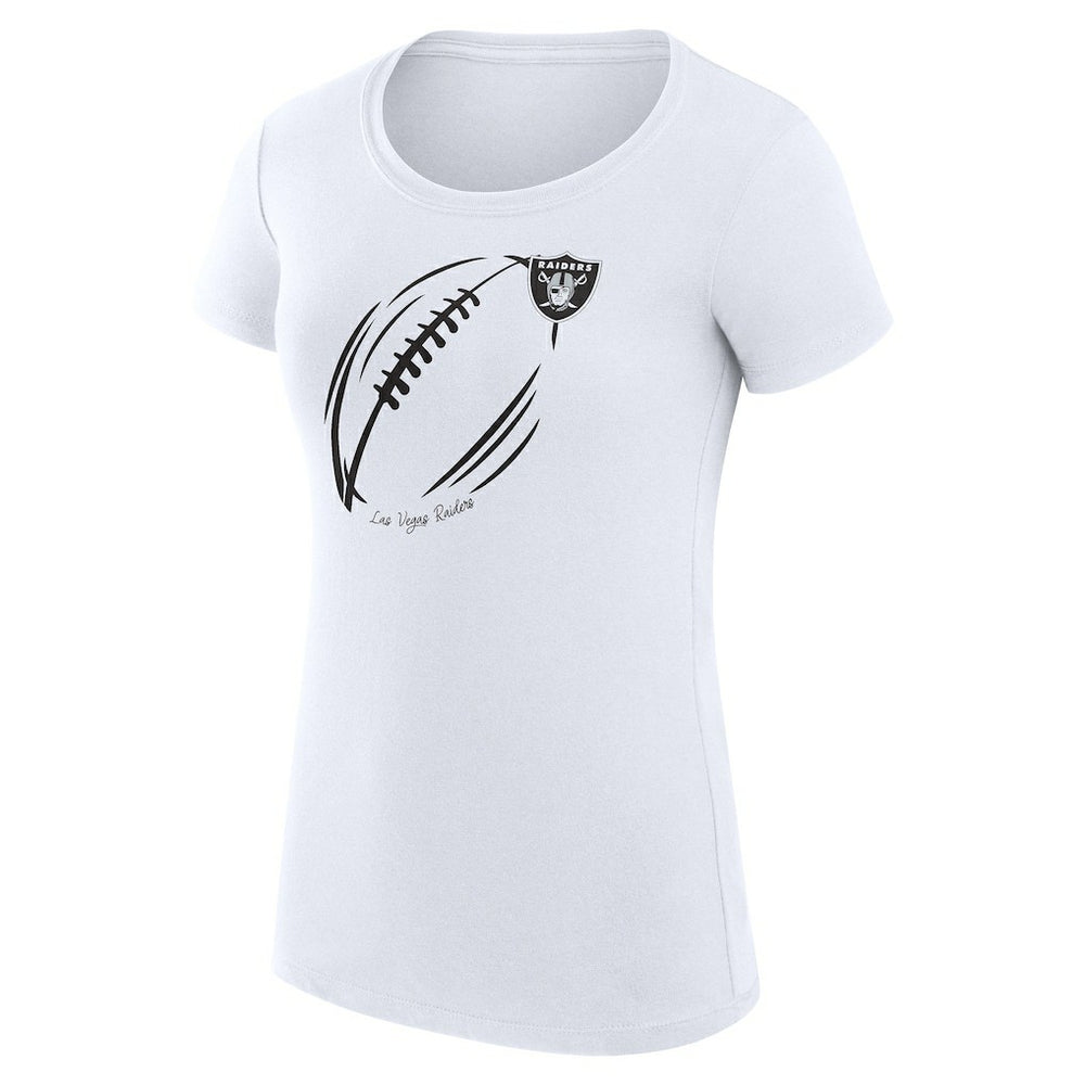 Las Vegas Raiders G-III 4Her by Carl Banks Women's Super-Slim Fit Lightweight Subtle Football T-Shirt - White T-shirts