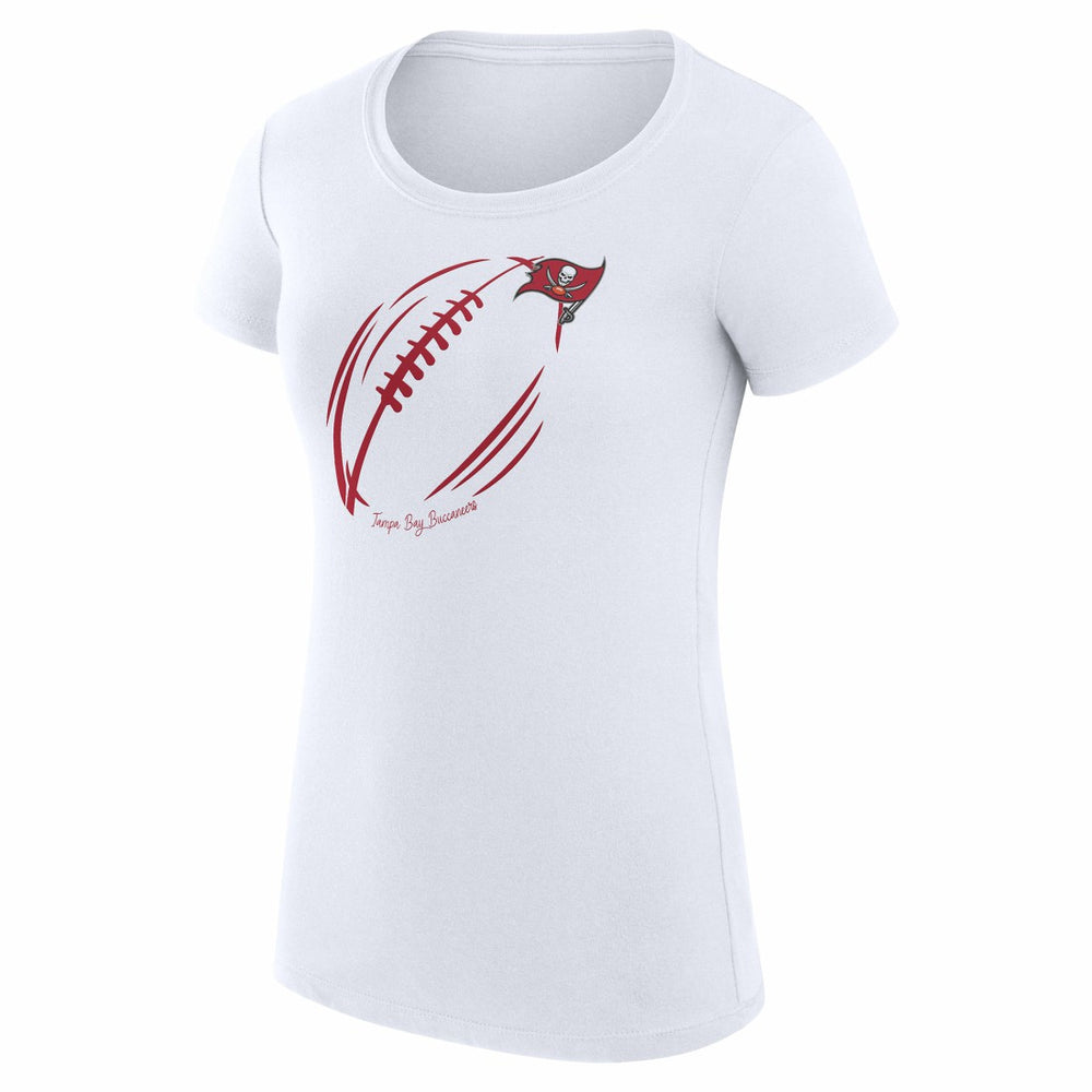Tampa Bay Buccaneers G-III 4Her by Carl Banks Women's Super-Slim Fit Lightweight Subtle Football T-Shirt - White T-shirts