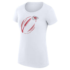 Kansas City Chiefs G-III 4Her by Carl Banks Women's Super-Slim Fit Lightweight Subtle Football T-Shirt - White T-shirts