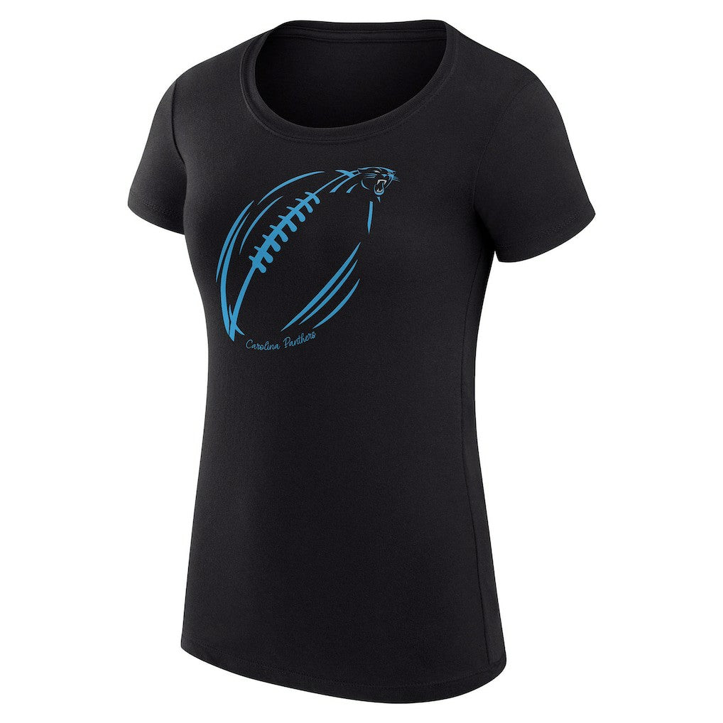 Carolina Panthers G-III 4Her by Carl Banks Women's Super-Slim Fit Lightweight Subtle Football T-Shirt - Black T-shirts
