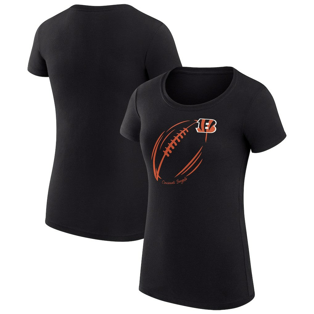 Cincinnati Bengals G-III 4Her by Carl Banks Women's Super-Slim Fit Lightweight Subtle Football T-Shirt - Black T-shirts