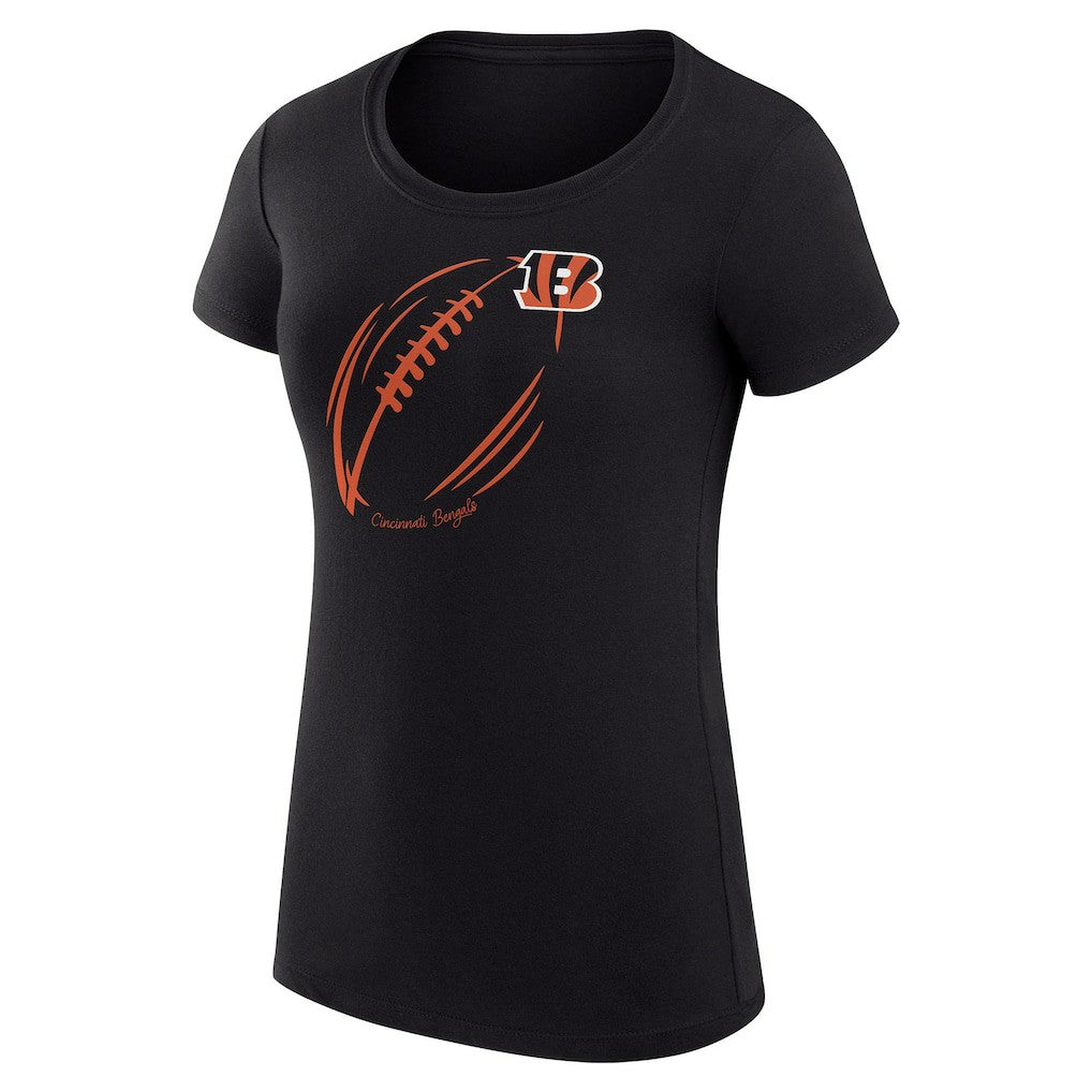 Cincinnati Bengals G-III 4Her by Carl Banks Women's Super-Slim Fit Lightweight Subtle Football T-Shirt - Black T-shirts