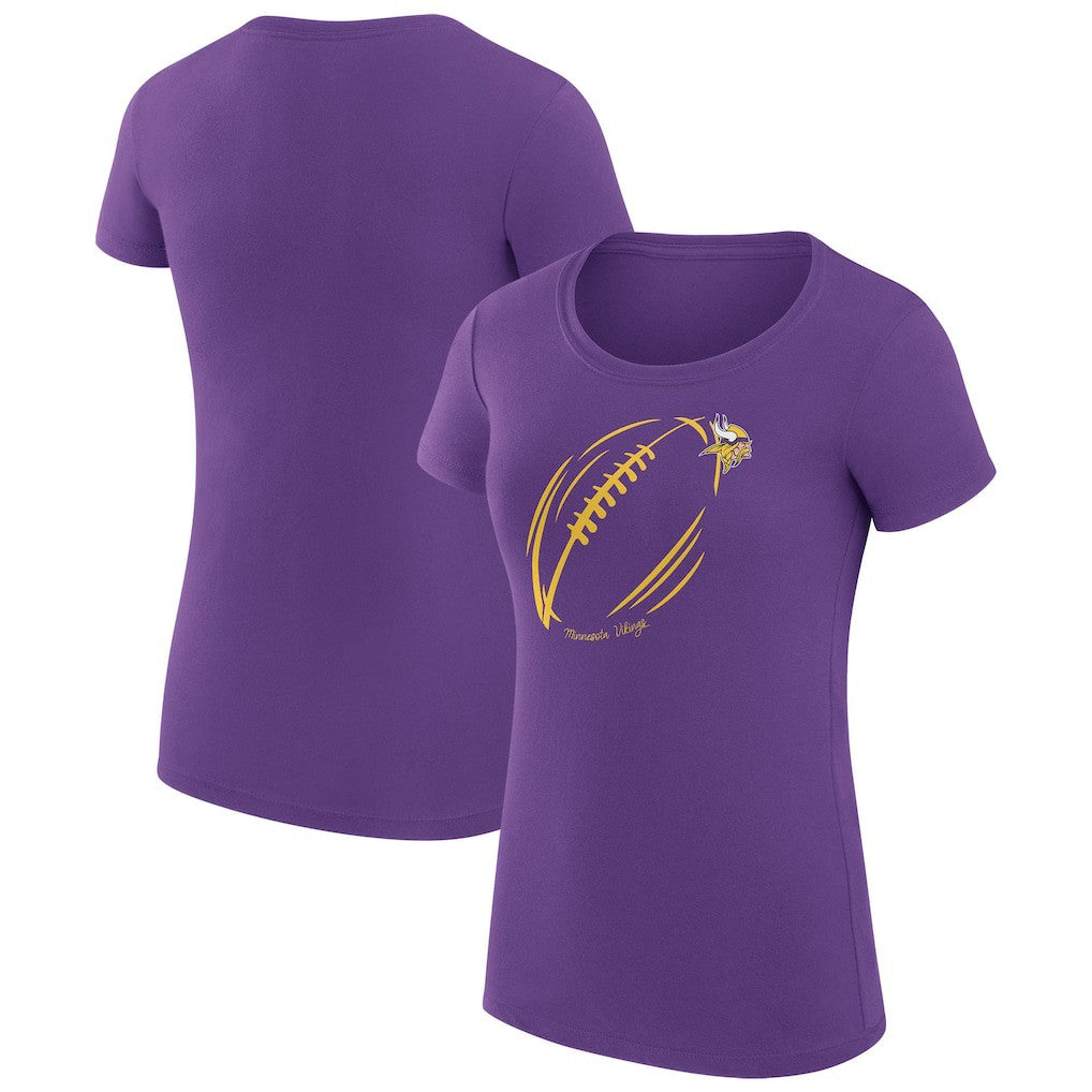 Minnesota Vikings G-III 4Her by Carl Banks Women's Super-Slim Fit Lightweight Subtle Football T-Shirt - Purple T-shirts