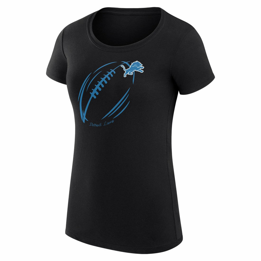 Detroit Lions G-III 4Her by Carl Banks Women's Super-Slim Fit Lightweight Subtle Football T-Shirt - Black T-shirts