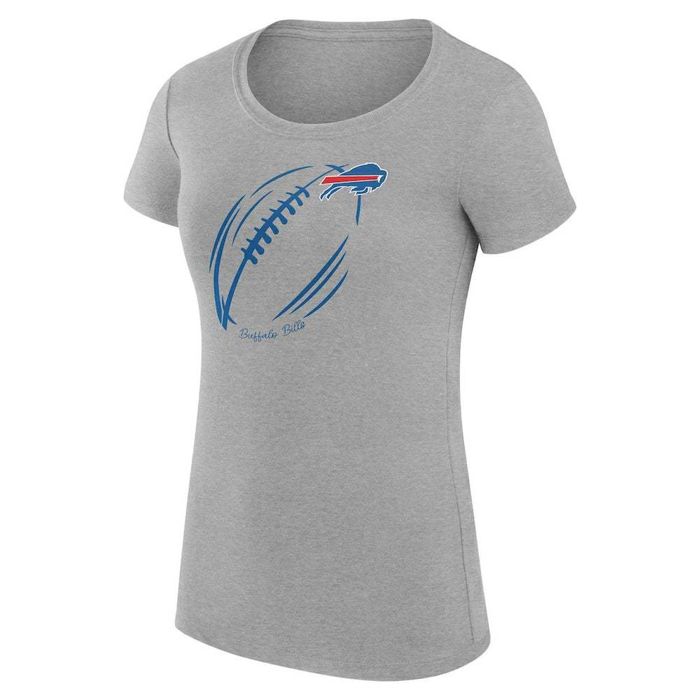 Buffalo Bills G-III 4Her by Carl Banks Women's Super-Slim Fit Lightweight Subtle Football T-Shirt - Heather Gray T-shirts