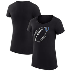 Indianapolis Colts G-III 4Her by Carl Banks Women's Super-Slim Fit Lightweight Subtle Football T-Shirt - Black T-shirts
