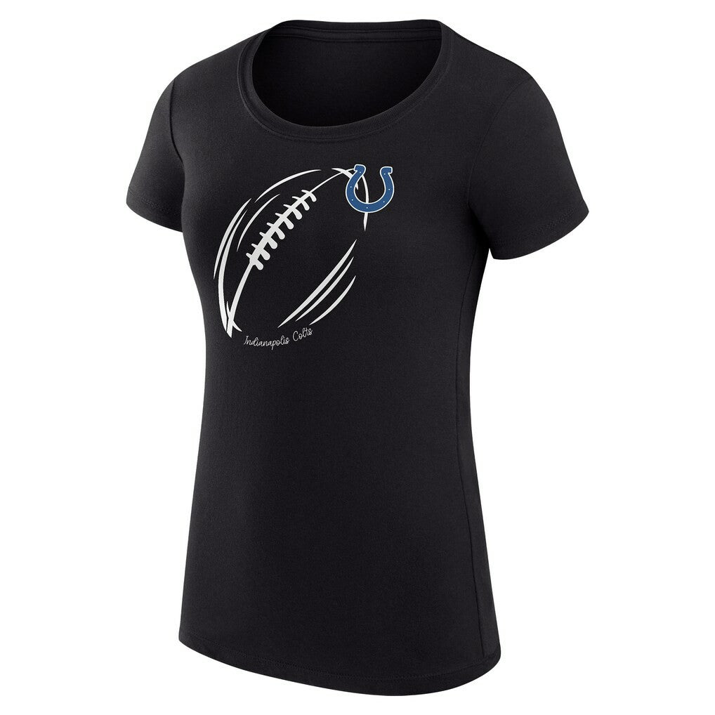 Indianapolis Colts G-III 4Her by Carl Banks Women's Super-Slim Fit Lightweight Subtle Football T-Shirt - Black T-shirts