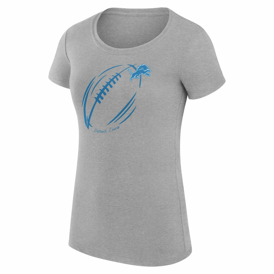 Detroit Lions G-III 4Her by Carl Banks Women's Super-Slim Fit Lightweight Subtle Football T-Shirt - Heather Gray T-shirts