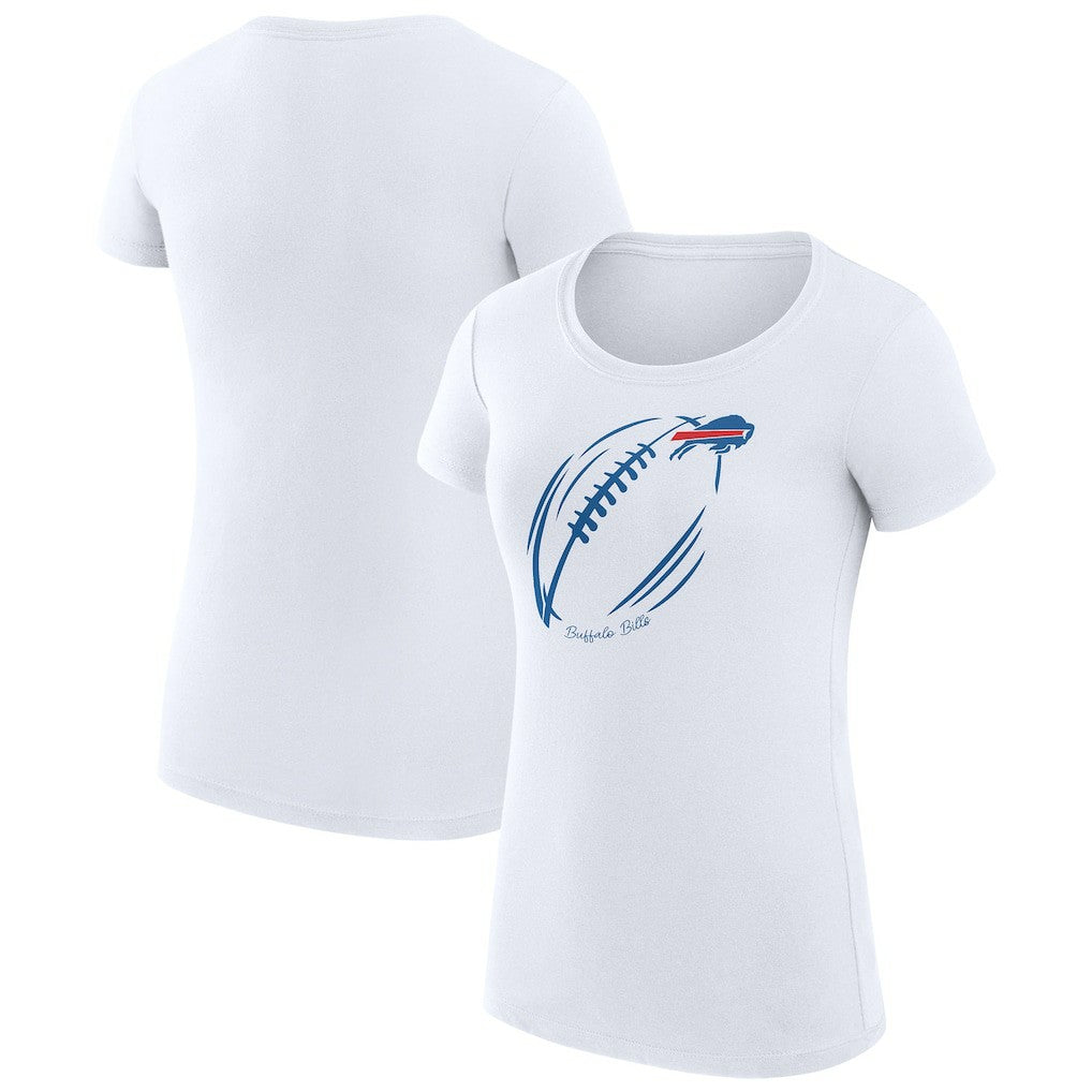 Buffalo Bills G-III 4Her by Carl Banks Women's Super-Slim Fit Lightweight Subtle Football T-Shirt - White T-shirts