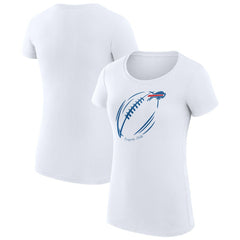 Buffalo Bills G-III 4Her by Carl Banks Women's Super-Slim Fit Lightweight Subtle Football T-Shirt - White T-shirts