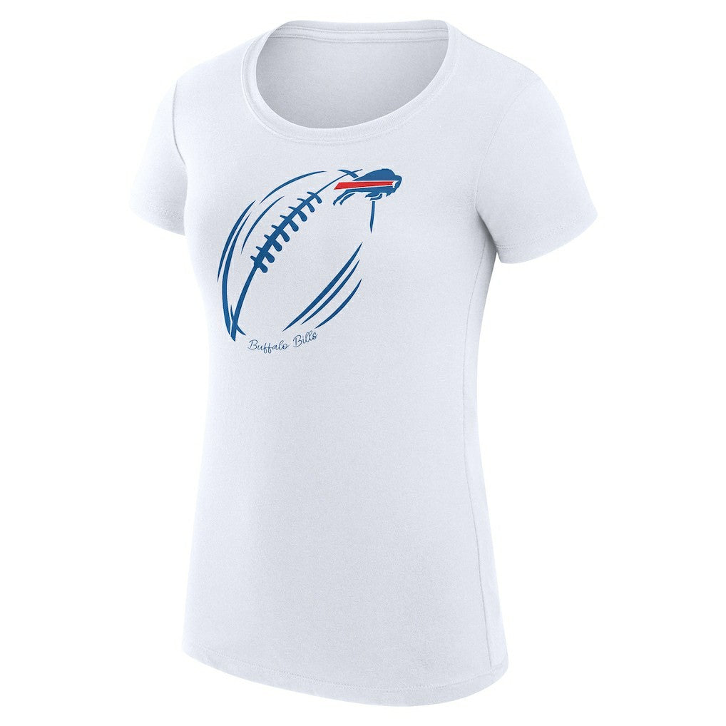 Buffalo Bills G-III 4Her by Carl Banks Women's Super-Slim Fit Lightweight Subtle Football T-Shirt - White T-shirts