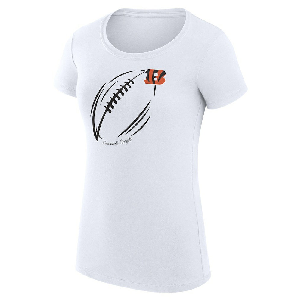 Cincinnati Bengals G-III 4Her by Carl Banks Women's Super-Slim Fit Lightweight Subtle Football T-Shirt - White T-shirts