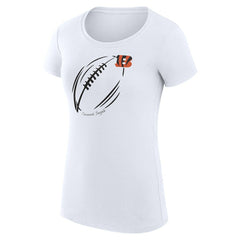 Cincinnati Bengals G-III 4Her by Carl Banks Women's Super-Slim Fit Lightweight Subtle Football T-Shirt - White T-shirts