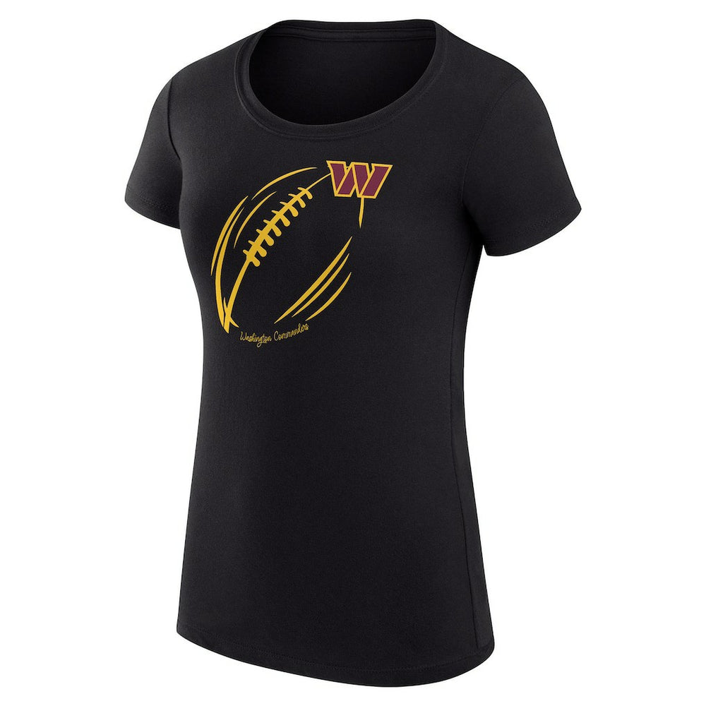 Washington Commanders G-III 4Her by Carl Banks Women's Super-Slim Fit Lightweight Subtle Football T-Shirt - Black T-shirts