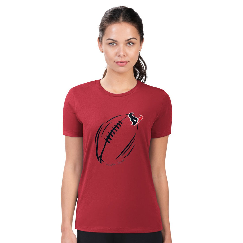 Houston Texans G-III 4Her by Carl Banks Women's Super-Slim Fit Lightweight Subtle Football T-Shirt - Red T-shirts