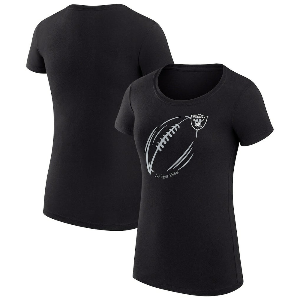 Las Vegas Raiders G-III 4Her by Carl Banks Women's Super-Slim Fit Lightweight Subtle Football T-Shirt - Black T-shirts
