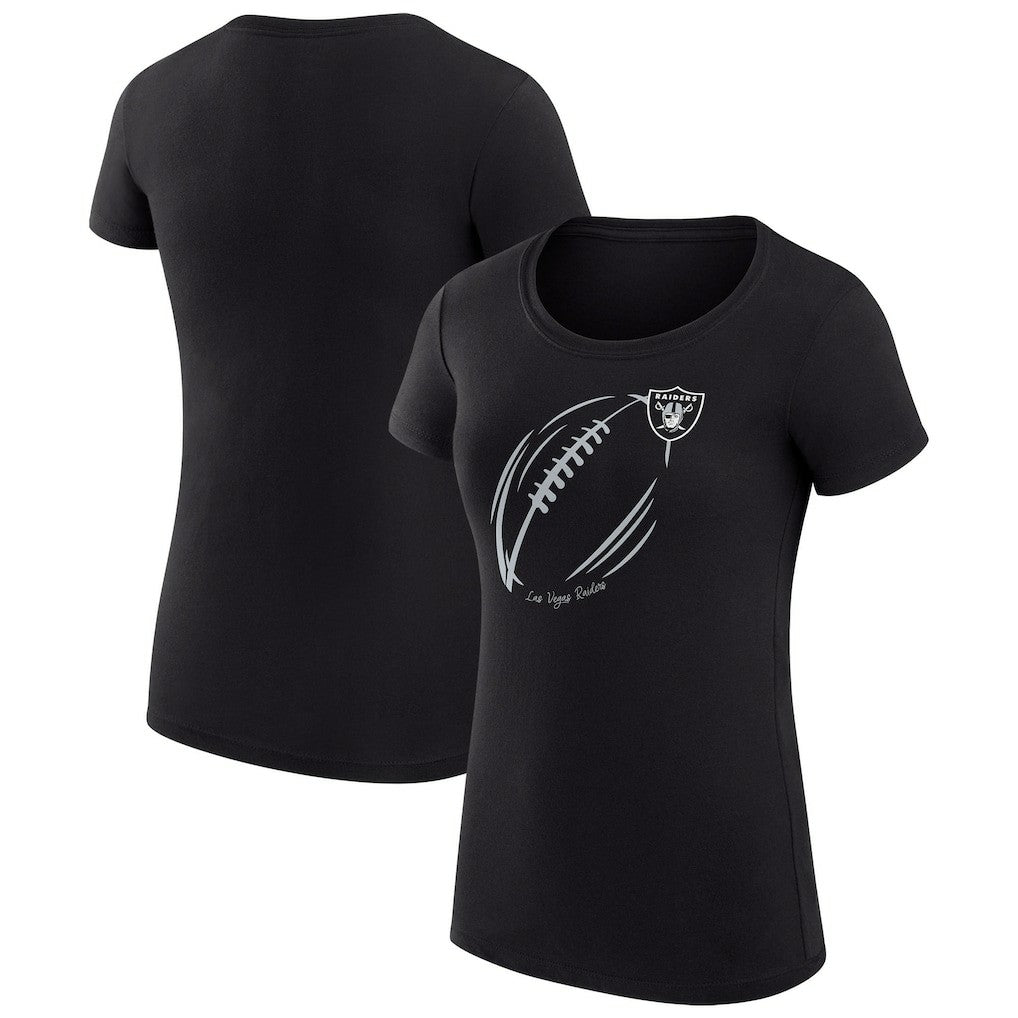 Las Vegas Raiders G-III 4Her by Carl Banks Women's Super-Slim Fit Lightweight Subtle Football T-Shirt - Black T-shirts