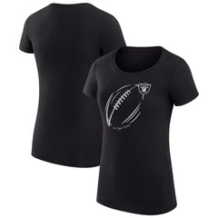 Las Vegas Raiders G-III 4Her by Carl Banks Women's Super-Slim Fit Lightweight Subtle Football T-Shirt - Black T-shirts
