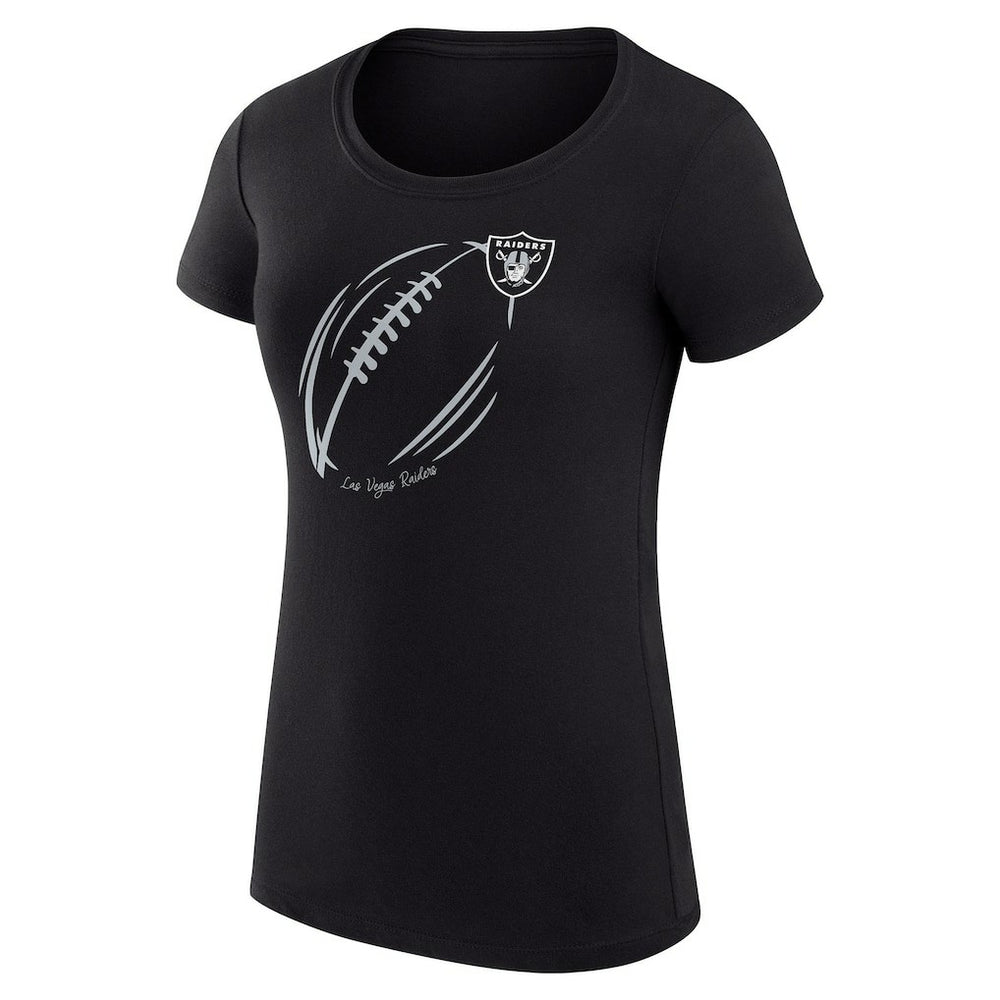 Las Vegas Raiders G-III 4Her by Carl Banks Women's Super-Slim Fit Lightweight Subtle Football T-Shirt - Black T-shirts
