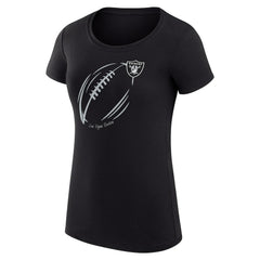 Las Vegas Raiders G-III 4Her by Carl Banks Women's Super-Slim Fit Lightweight Subtle Football T-Shirt - Black T-shirts