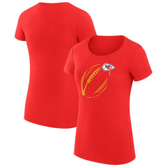 Kansas City Chiefs G-III 4Her by Carl Banks Women's Super-Slim Fit Lightweight Subtle Football T-Shirt - Red T-shirts