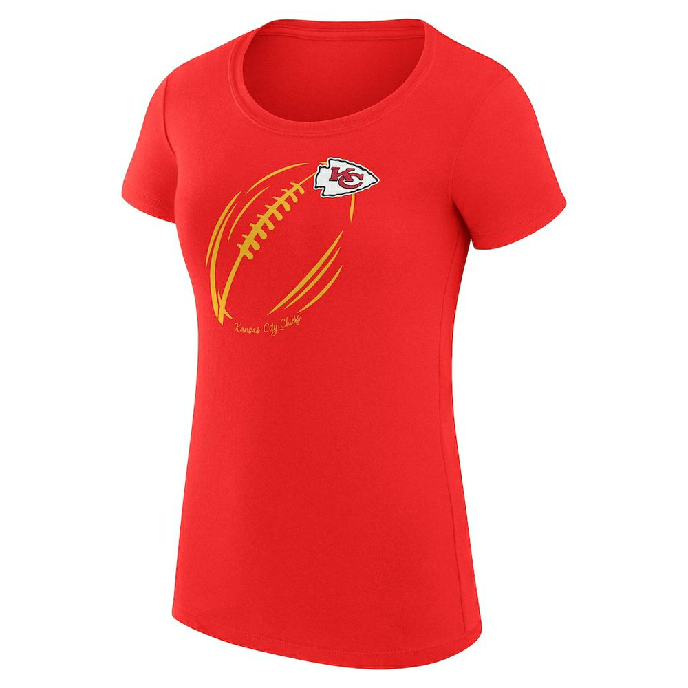 Kansas City Chiefs G-III 4Her by Carl Banks Women's Super-Slim Fit Lightweight Subtle Football T-Shirt - Red T-shirts