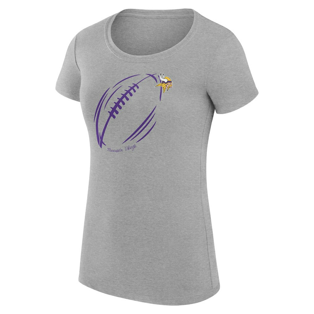 Minnesota Vikings G-III 4Her by Carl Banks Women's Super-Slim Fit Lightweight Subtle Football T-Shirt - Heather Gray T-shirts
