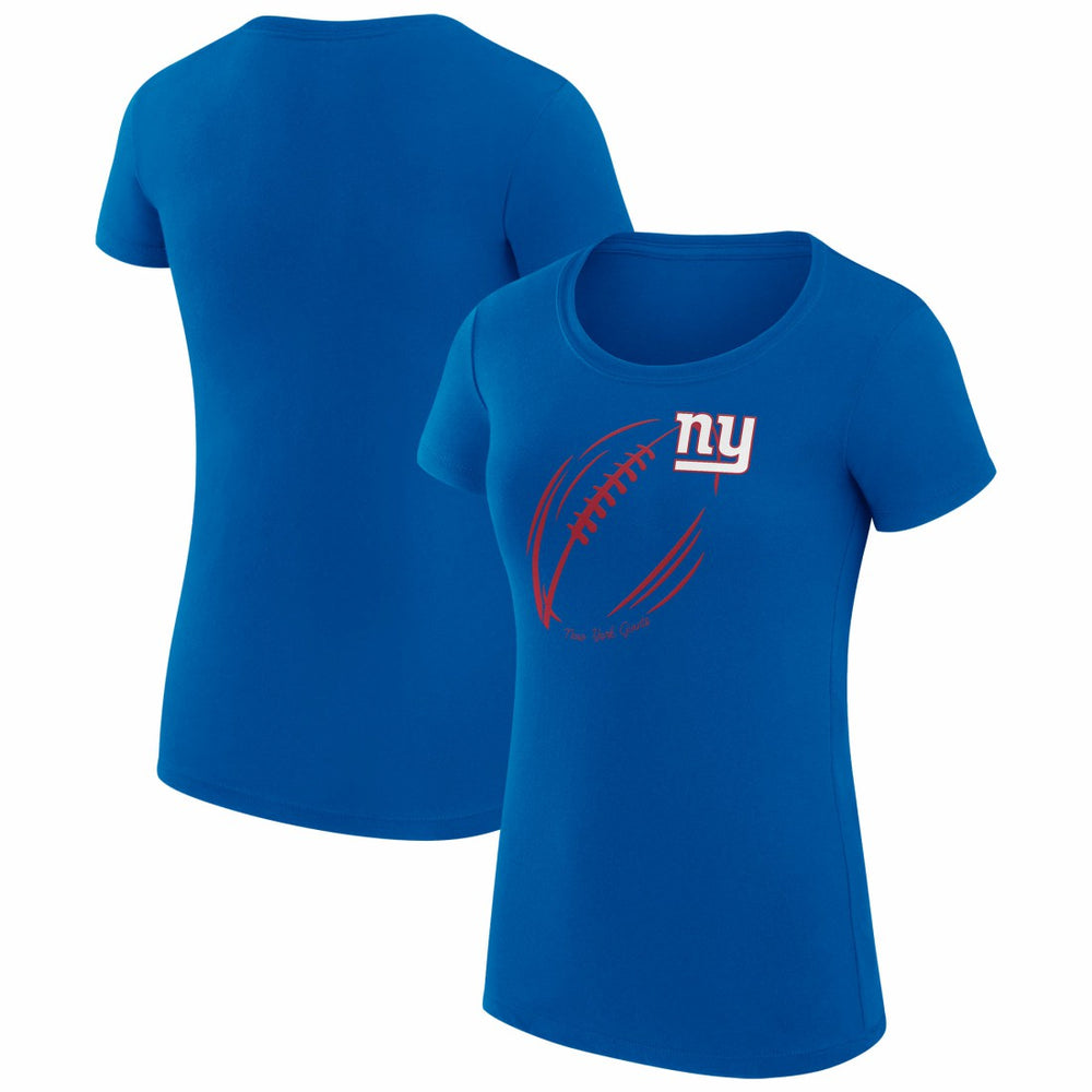 New York Giants G-III 4Her by Carl Banks Women's Super-Slim Fit Lightweight Subtle Football T-Shirt - Royal T-shirts
