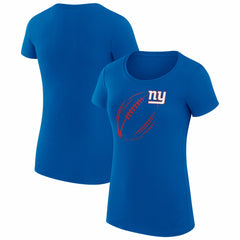 New York Giants G-III 4Her by Carl Banks Women's Super-Slim Fit Lightweight Subtle Football T-Shirt - Royal T-shirts