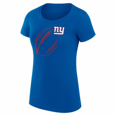New York Giants G-III 4Her by Carl Banks Women's Super-Slim Fit Lightweight Subtle Football T-Shirt - Royal T-shirts