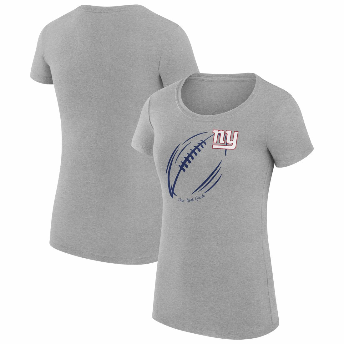 New York Giants G-III 4Her by Carl Banks Women's Super-Slim Fit Lightweight Subtle Football T-Shirt - Heather Gray T-shirts