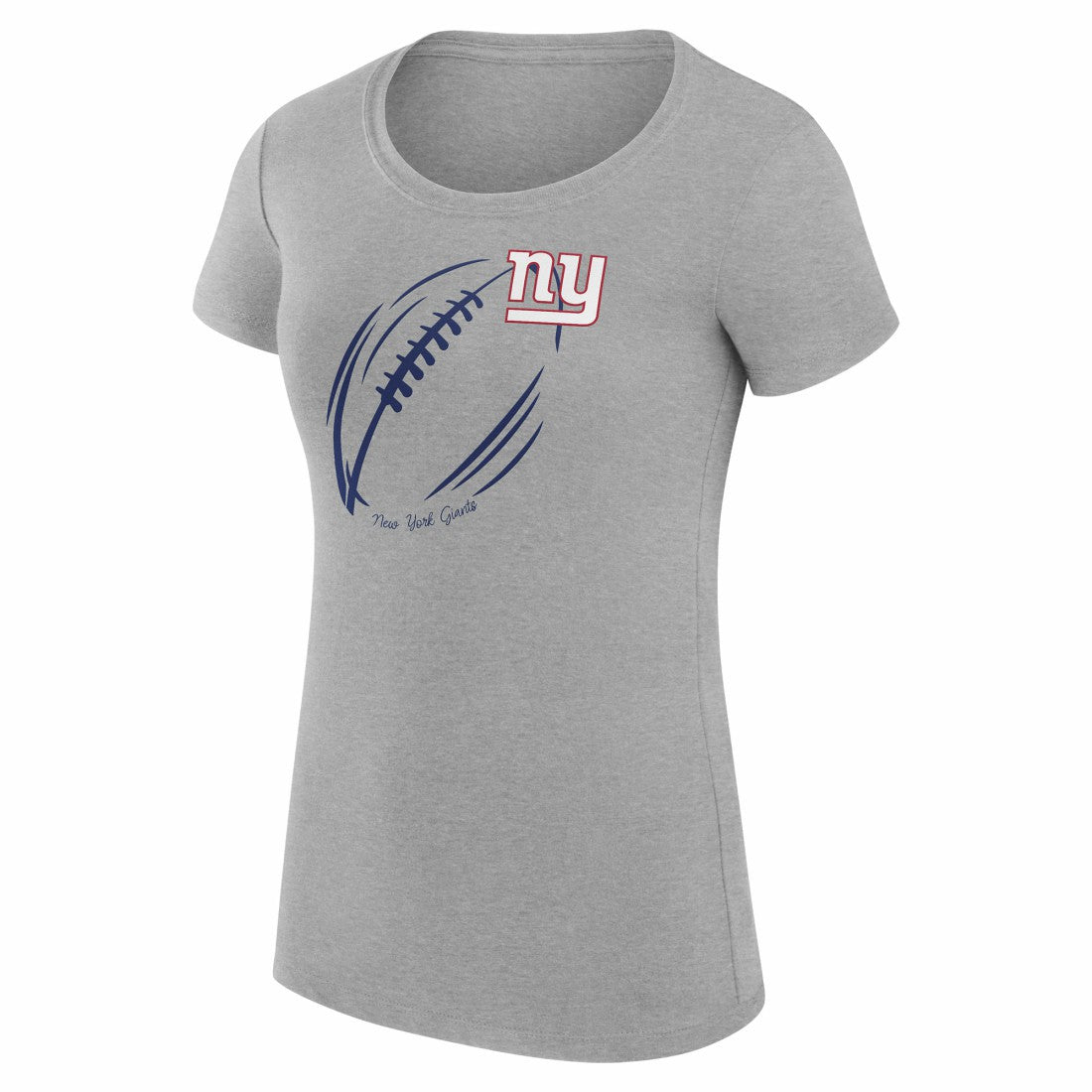 New York Giants G-III 4Her by Carl Banks Women's Super-Slim Fit Lightweight Subtle Football T-Shirt - Heather Gray T-shirts