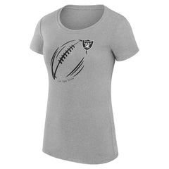 Las Vegas Raiders G-III 4Her by Carl Banks Women's Super-Slim Fit Lightweight Subtle Football T-Shirt - Heather Gray T-shirts