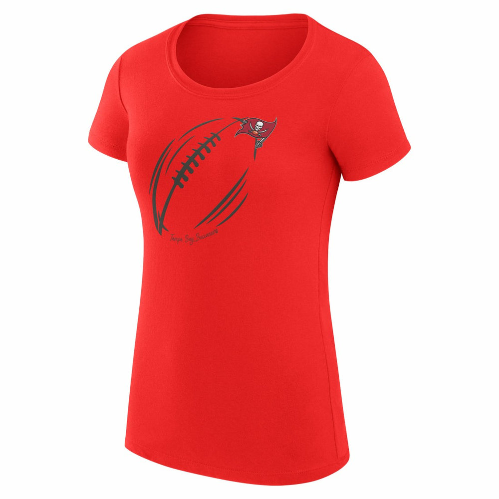 Tampa Bay Buccaneers G-III 4Her by Carl Banks Women's Super-Slim Fit Lightweight Subtle Football T-Shirt - Red T-shirts