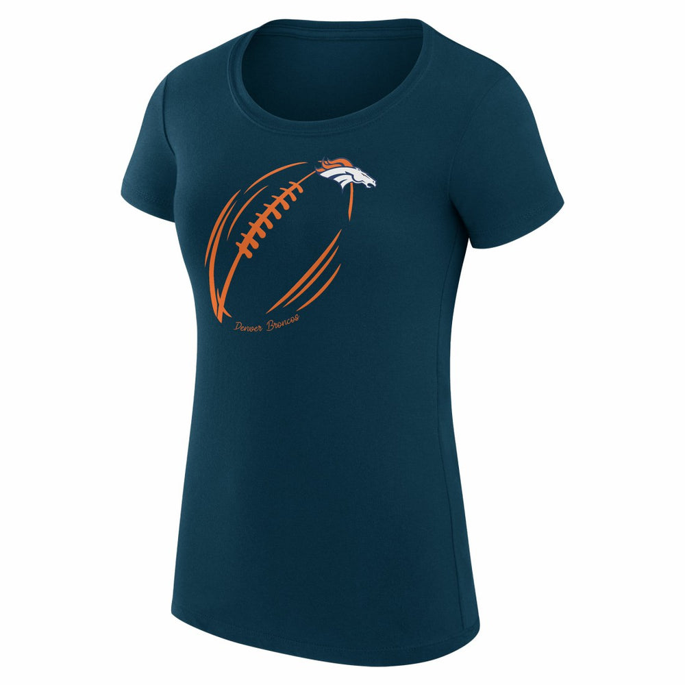 Denver Broncos G-III 4Her by Carl Banks Women's Super-Slim Fit Lightweight Subtle Football T-Shirt - Navy T-shirts