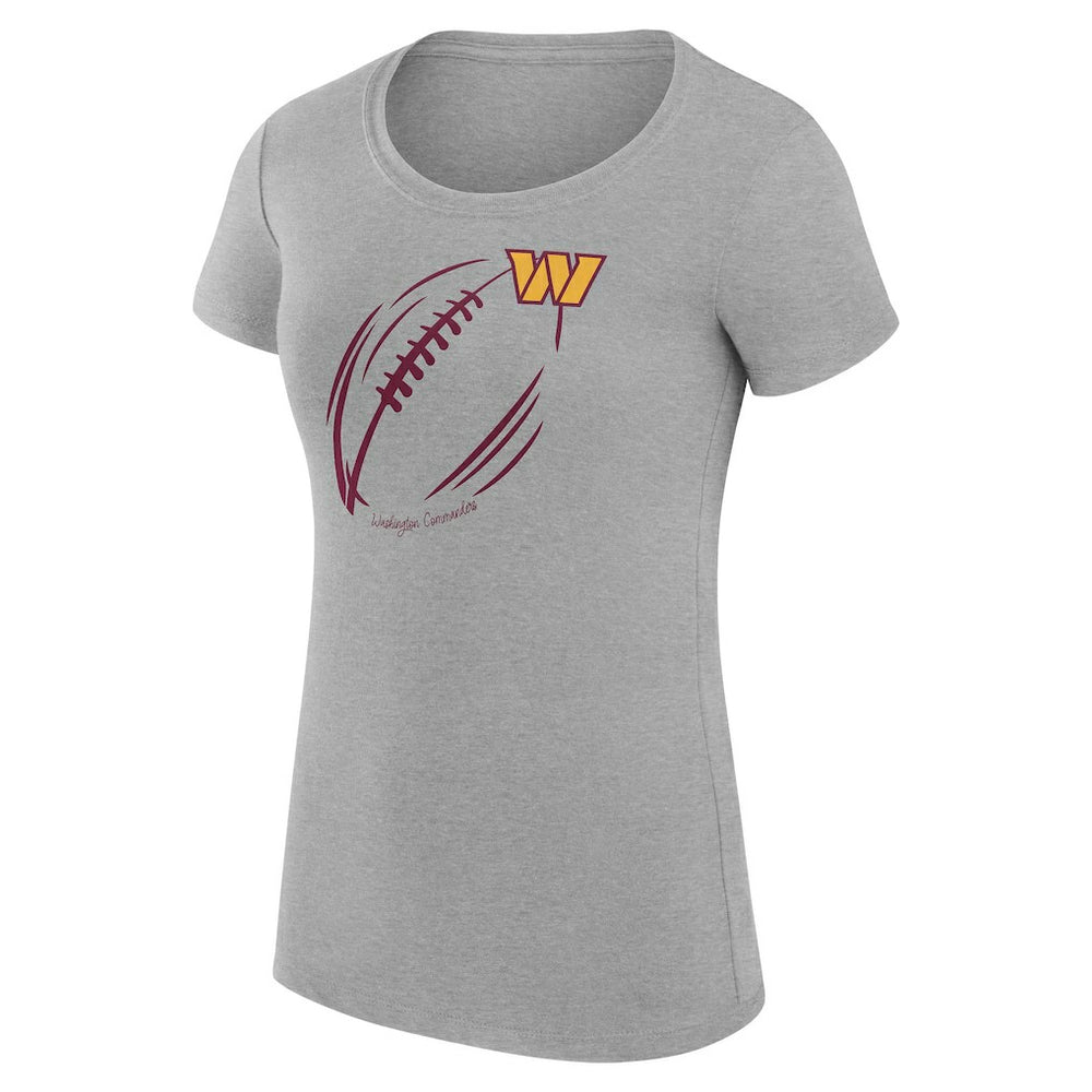 Washington Commanders G-III 4Her by Carl Banks Women's Super-Slim Fit Lightweight Subtle Football T-Shirt - Heather Gray T-shirts