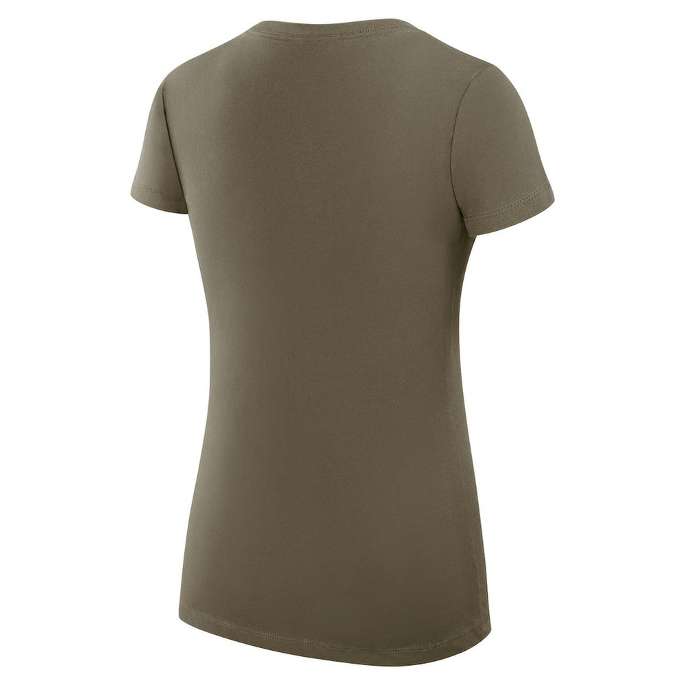New York Jets G-III 4Her by Carl Banks Women's Super-Slim Fit Lightweight Subtle Football V-Neck T-Shirt - Olive T-shirts
