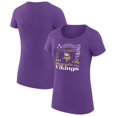 Minnesota Vikings G-III 4Her by Carl Banks Women's Super-Slim Fit Lightweight Collage Team T-Shirt - Purple T-shirts