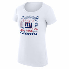 New York Giants G-III 4Her by Carl Banks Women's Super-Slim Fit Lightweight Collage Team T-Shirt - White T-shirts