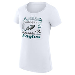 Philadelphia Eagles G-III 4Her by Carl Banks Women's Super-Slim Fit Lightweight Collage Team T-Shirt - White T-shirts